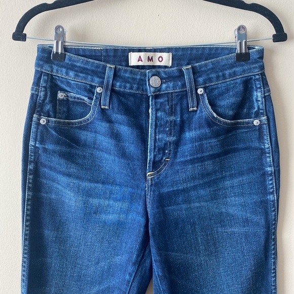 AMO Babe True Blue High Rise Dark Wash Skinny Jeans size 27 - Picture 8 of 11